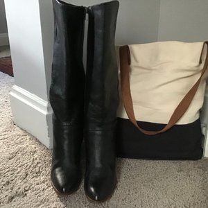 Brazilian leather high-heeled dress boots